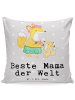 Mr. & Mrs. Panda sofa kissen Fuchs Beste Mama der Welt mit Spruch in Grau Pastell