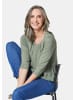 GOLDNER Blusenshirt Chiffon-Shirt mit 3/4-Arm, Rundhals in baummoos