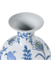 Beliani Blumenvase BERGA in Weiß/Blau - (W) 17 x (H) 36 x (L) 17 cm