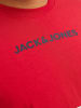 Jack & Jones Plus Size Collorblock T-Shirt mit Logo Print Shirt JJEREID in Rot