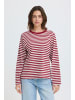 Pulz Langarm PZARLO Regular fit in RED GREY STRIPE