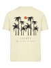 F4NT4STIC Ladies Everyday Tee Escape Discover the World Palm Trees in softyellow