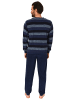 NORMANN Frottee Schlafanzug Bündchen Blockstreifen - 75481 in marine