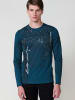 KOROSHI Langarm-t-shirt in petrol