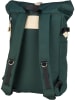 SANDQVIST Rucksack / Backpack Ilon Rolltop Backpack in Dark Green/Natural Leather