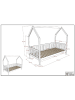 58 aufm Kessel TIPI Bett mit Bettschublade Keisha 90x200 in Sprossenoptik Kiefer weiß