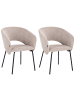Beliani 2er-Set Esszimmerstuhl BLAKELY in Beige/Schwarz