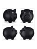 relaxdays 3x Sparschwein in Schwarz - (B)17 x (H)14 x (T)13 cm