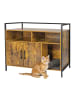 relaxdays Katzenschrank in Dunkelbraun/ Schwarz - (B)90 x (H)74 x (T)45 cm