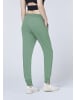 Detto Fatto Yoga-Hose im knöchellangen Design mit Tunnelzugbund in Grün