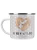 Mr. & Mrs. Panda Edelstahl Trinkbecher Otter Herz mit Spruch in Grau Pastell
