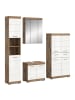 xonox.home Badkombination in Nox Oak/weiß hochglanz - (B) 204 x (H) 191 x (T) 34