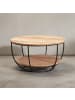 KADIMA DESIGN Couchtisch | Akazie/Metall, Rund, Ablage, Loft-Style