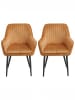 SONGMICS 2er-Set: Esszimmerstuhl in karamellbraun - (B)62.5 x (H)85 x (T)60 cm