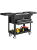 HOMCOM Werkstattwagen-77,5-130L x 38B x 80H cm-Schwarz