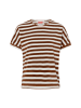 Marie Lund Frottee-Shirt in braun weiß - 0001