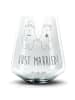Mr. & Mrs. Panda Whiskyglas Bär Heirat mit Spruch in Transparent