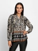 Heine Druckbluse in camel-schwarz-bedruckt