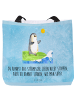 Mr. & Mrs. Panda Shopper Pinguin Surfer mit Spruch in Eisblau