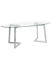 Beliani Couchtisch FRESNO in Transparent/Silber - (W) 60 x (H) 45 x (L) 120 cm