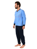 NORMANN Pyjama Schlafanzug Bündchen und Vschnitt - 56310 in hellblau