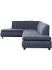 58 aufm Kessel ECKSOFA mit Ottomane links Kaye Flachgewebe blau