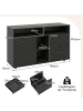 COSTWAY Rollcontainer mit 4 Schubladen in Schwarz