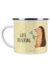 Mr. & Mrs. Panda Kaffeebecher Igel Blumen mit Spruch in Gelb Pastell