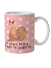 Mr. & Mrs. Panda Tasse Einhorn Glauben mit Spruch in Rot Pastell