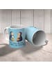 Mr. & Mrs. Panda Tasse Pinguin Pärchen mit Spruch in Eisblau