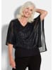 GOLDNER Kurzgröße:  Paillettenbluse Elegantes, semitransparentes Oberteil in schwarz