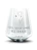 Mr. & Mrs. Panda Blümchentail Glas Blume HageRundunge mit Spruch in Transparent