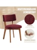 ABRIHOME Esszimmerstühle 2er Set Mid-Century Stil in Rotwein, 54.5x47x77 cm