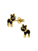 schmuck23 Gold-Ohrringe Katze 0,7 cm x 0,8 cm