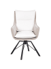 Beliani Esszimmerstuhl ANNEBERG in Beige/Weiß/Schwarz - (W) 60 x (H) 94 x (L) 64 cm