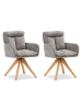 Homestyle4u 2er Set Polsterstühle in Grau