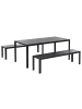 Beliani 3-tlg Gartentisch Set NARDO in Schwarz