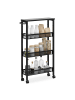 relaxdays Nischenwagen in Schwarz - (B)13 x (H)77 x (T)45,5 cm