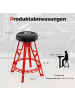 COSTWAY Werkstatthocker Hoch Werkstattstuhl in Rot