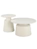 home24 home24 Couchtisch 2er-Set aus Keramik und Metall in Cremeweiß - 112 x 44 x 87 cm in Creme