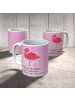 Mr. & Mrs. Panda Becher Flamingo Classic mit Spruch in Aquarell Pink