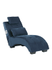 Beliani Chaiselongue SIMORRE in Blau/Schwarz/Silber - (W) 157 x (H) 82 x (L) 66 cm
