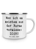 Mr. & Mrs. Panda Emaille Tasse Spruch Heimweh Dich mit Spruch in Weiß