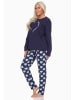 NORMANN Schlafanzug Pyjama langarm Herz Tupfen Punkte - 88004 in navy
