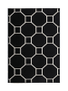 Kayoom Wohnzimmer Teppich – Kurzflorteppich Lina 125 in schwarz - creme - rechteckig