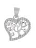 Adeliás Damen Anhänger – Herzanhänger aus 925 Silber mit Zirkonia in silber