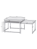 KADIMA DESIGN Couchtisch 2er Set Holz / Metall Sofatisch Eckig Modern, in Weiß