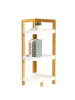 relaxdays Bambus-Eckregal "3 Ablagen" in Natur/ Weiß - (B)23 x (H)77 x (T)23 cm