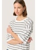 Soaked in Luxury Strickpullover SLSpina Baggy fit in White w Grape Leaf Stripe