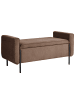 Beliani Bettbank LEWES in Braun/Schwarz - (W) 114 x (H) 55 x (L) 50 cm